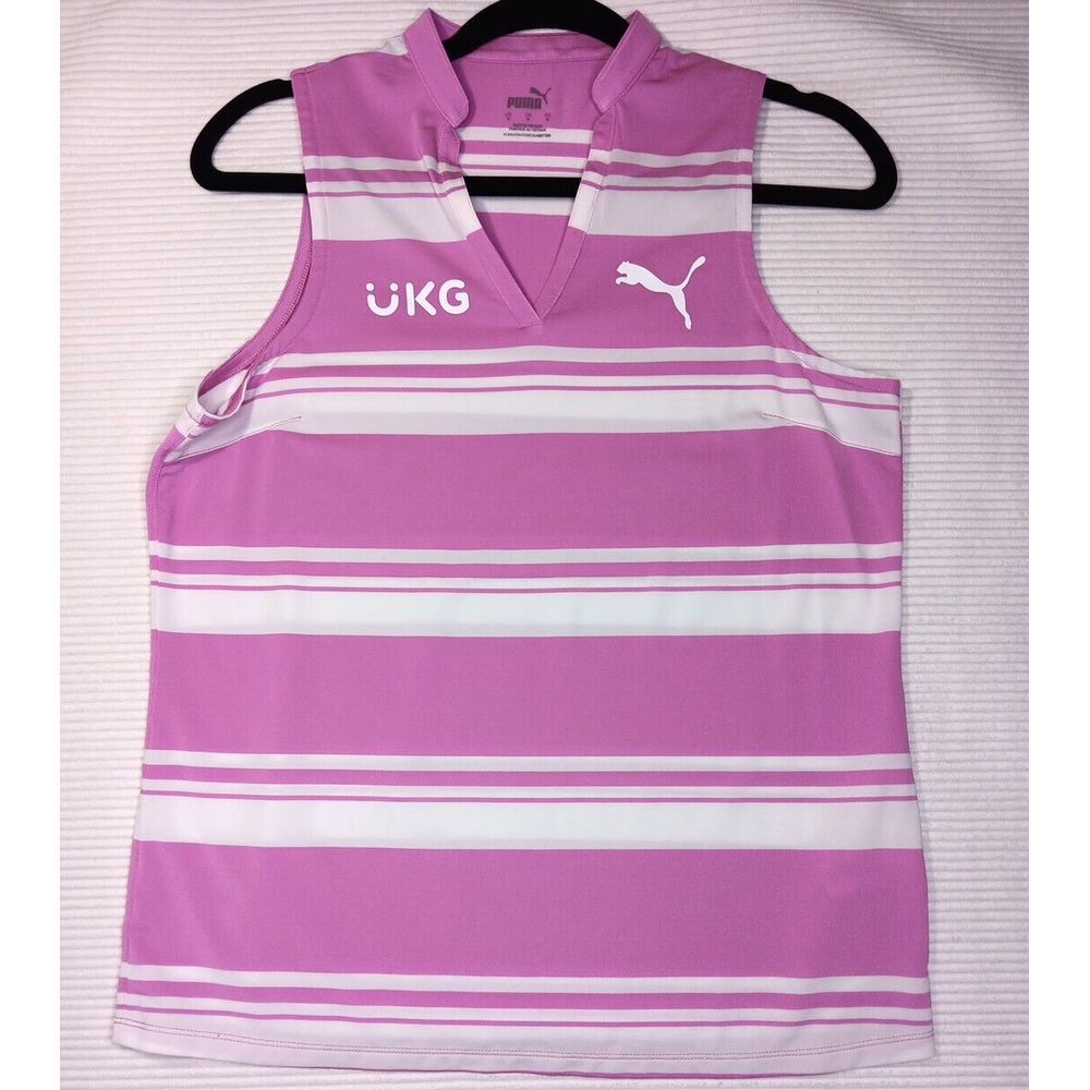 Puma Polo Shirt Womens Size Medium Pink Golf  Pullover Sleeveless Ladies